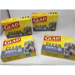 Lot of Glad Regular 74L Clear Garbage Bags (4 x 10)