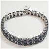 Image 1 : Silver Natural Sapphire 7.5" Bracelet (~weight 16.51g), Appraised Retail $1509