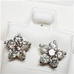 14K White Gold Diamond (1.56Ct,I1-I3,G-I) Earrings (~weight 1.67g), Made in Canada, Appraised Retail