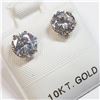 Image 2 : 10K Yellow Gold Cz 6.5Mm Earrings, Made in Canada, Suggested Retail Value $240