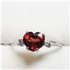 Image 1 : 10K White Gold Garnet(1.5ct) Diamond(0.03ct) Ring (~Size 6) (~weight 1.13g), Made in Canada, Suggest