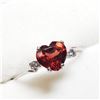 Image 2 : 10K White Gold Garnet(1.5ct) Diamond(0.03ct) Ring (~Size 6) (~weight 1.13g), Made in Canada, Suggest