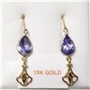 Image 1 : 18K Yellow Gold Tanzanite(2.2ct) Earrings (~weight 1.37g), Made in Canada, Appraised Retail $2645