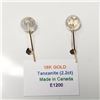 Image 4 : 18K Yellow Gold Tanzanite(2.2ct) Earrings (~weight 1.37g), Made in Canada, Appraised Retail $2645