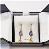Image 5 : 18K Yellow Gold Tanzanite(2.2ct) Earrings (~weight 1.37g), Made in Canada, Appraised Retail $2645