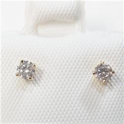 14K Yellow Gold Diamond(0.16ct) Earrings (~weight 0.44g), Made in Canada, Appraised Retail $1033