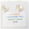 Image 5 : 14K Yellow Gold Diamond(0.16ct) Earrings (~weight 0.44g), Made in Canada, Appraised Retail $1033