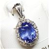 Image 3 : 14K White Gold Tanzanite(2ct) Diamond(0.24ct) Pendant (~weight 1.66g), Made in Canada, Appraised Ret