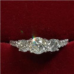 14K White Gold Diamond(0.51Ct,I1,G)(2 SIDE DIAMOND (0.40CT,I2-I3,G-H)+0.12CTct) Ring (~Size 6) (~wei