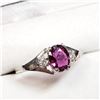 Image 2 : 10K White Gold Natural Ruby(0.65ct) Diamond(0.04ct) Ring (~Size 6) (~weight 1.23g), Made in Canada, 