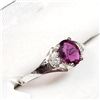 Image 4 : 10K White Gold Natural Ruby(0.65ct) Diamond(0.04ct) Ring (~Size 6) (~weight 1.23g), Made in Canada, 