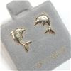 Image 1 : 14K Yellow Gold Dolphin Screwback Earrings, Suggested Retail Value $140