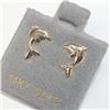 Image 2 : 14K Yellow Gold Dolphin Screwback Earrings, Suggested Retail Value $140