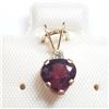 Image 2 : 10K Yellow Gold Garnet 1Ct And White Topaz Pendant, Suggested Retail Value $100