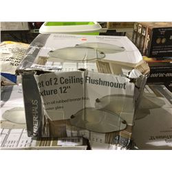 UberHaus Set of 2 12" Ceiling Flushmount Fixtures