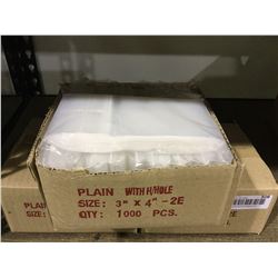 Case of 1000ct Plain Packages H/Hole (Size 3 x 4" - 2E)
