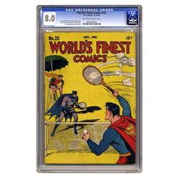 World's Finest Comics #25 (DC, 1946) CGC VF 8.0 Off-whi World's Finest Comics #25 (DC, 1946) CGC VF 