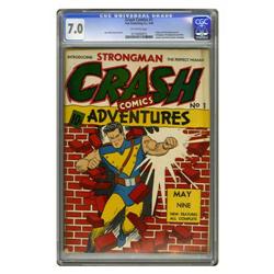 Crash Comics #1 (Tem Publishing Co., 1940) CGC FN/VF 7. Crash Comics #1 (Tem Publishing Co., 1940) C