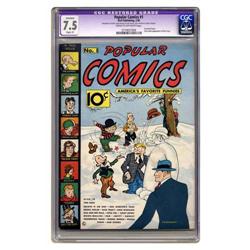 Popular Comics #1 (Dell, 1936) CGC Apparent VF- 7.5 Sli Popular Comics #1 (Dell, 1936) CGC Apparent 