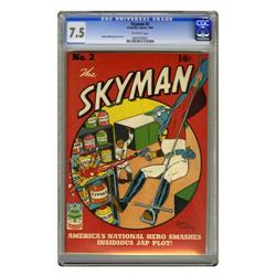 Skyman #2 (Columbia, 1941) CGC VF- 7.5 Off-white pages. Skyman #2 (Columbia, 1941) CGC VF- 7.5 Off-w