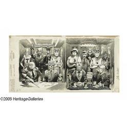 Jack Davis - Space Race Illustration Original Art Panel Jack Davis - Mad #28 Page Original Art (EC, 