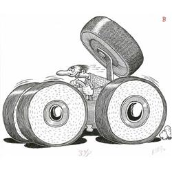 Basil Wolverton - Mad #137 Illustration Original Art (E Basil Wolverton - Mad #137 Illustration Orig