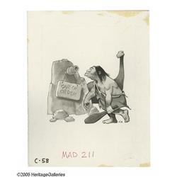 George Woodbridge - Mad #211 Caveman Illustration Origi George Woodbridge - Mad #211 Caveman Illustr