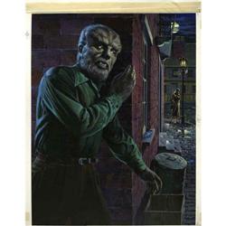 R. L. Allen - Monster Puzzle Wolf Man Illustration Orig R. L. Allen - Monster Puzzle Wolf Man Illust