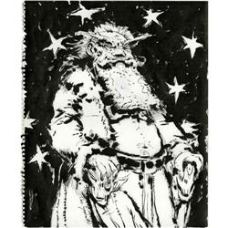 Clive Barker - Christmas Card Illustration Original Art Clive Barker - Christmas Card Illustration O