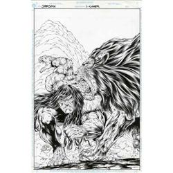 Richard Bonk and Kevin Conrad - Samson #1 Cover Origina Richard Bonk and Kevin Conrad - Samson #1 Co