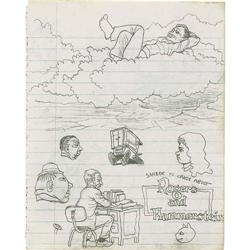 Robert Crumb - "Floating in the Clouds" Sketchbook Page Robert Crumb - "Floating in the Clouds" Sket