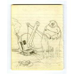 Robert Crumb - "Steamshovel Pig" Sketchbook Page Origin Robert Crumb - "Steamshovel Pig" Sketchbook 