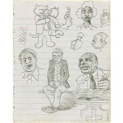 Robert Crumb - "Dreary Drawings" Sketchbook Page Origin Robert Crumb - "Dreary Drawings" Sketchbook 