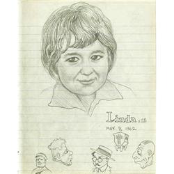 Robert Crumb - "Linda" Sketchbook Page Original Art (19 Robert Crumb - "Linda" Sketchbook Page Origi