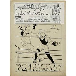 Will Eisner - Okay Comics Joe Palooka Cover Original Ar Will Eisner - Okay Comics Joe Palooka Cover 