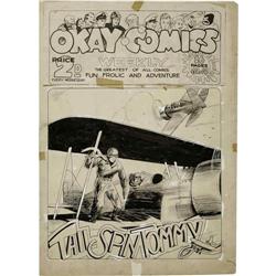 Will Eisner - Okay Comics Tommy Tailspin Cover Original Will Eisner - Okay Comics Tommy Tailspin Cov