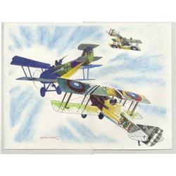 George Evans - Aces High WW I Dogfight Illustration Ori George Evans - Aces High WW I Dogfight Illus
