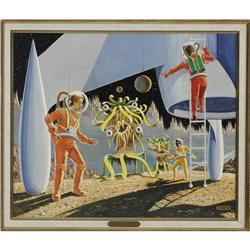 Al Feldstein - "Weird Science #8 Revisited" Painting Or Al Feldstein - "Weird Science #8 Revisited" 