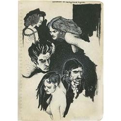 Virgil Finlay - Study of Five Portraits Illustration Or Virgil Finlay - Study of Five Portraits Illu