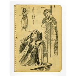 Virgil Finlay - "A Midsummer's Night Dream" Sketch Orig Virgil Finlay - "A Midsummer's Night Dream" 