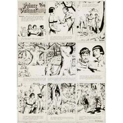 Hal Foster - Prince Valiant Sunday Comic Strip Original Hal Foster - Prince Valiant Sunday Comic Str