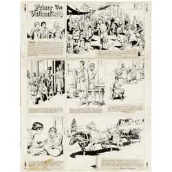 Hal Foster - Prince Valiant Sunday Comic Strip Original Hal Foster - Prince Valiant Sunday Comic Str