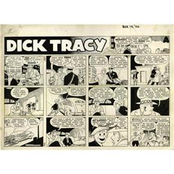 Chester Gould - Dick Tracy Sunday Comic Strip Original Chester Gould - Dick Tracy Sunday Comic Strip