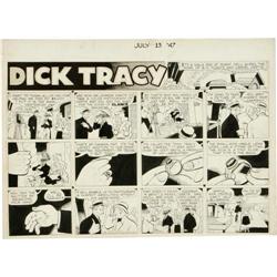 Chester Gould - Dick Tracy Sunday Comic Strip Original Chester Gould - Dick Tracy Sunday Comic Strip