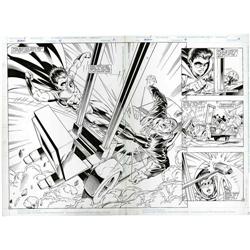 Tom Grummett - Robin #15 Splash Page 2 and 3 Original A Tom Grummett - Robin #15 Splash Page 2 and 3