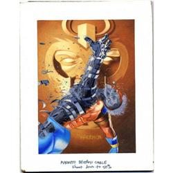 Lou Harrison - Magneto Destroys Cable Illustration Orig Lou Harrison - Magneto Destroys Cable Illust