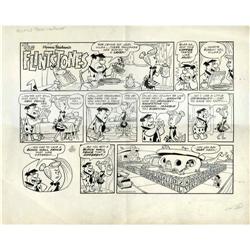 Gene Hazleton - The Flintstones Sunday Comic Strip Orig Gene Hazleton - The Flintstones Sunday Comic