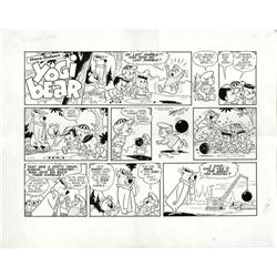 Gene Hazleton - Yogi Bear Sunday Comic Strip Original A Gene Hazleton - Yogi Bear Sunday Comic Strip