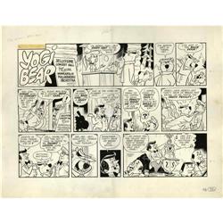 Gene Hazleton - Yogi Bear Sunday Comic Strip Original A Gene Hazleton - Yogi Bear Sunday Comic Strip