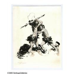 Jeff Jones - Cavemen Illustration Original Art (undated Jeff Jones - Cavemen Illustration Original A